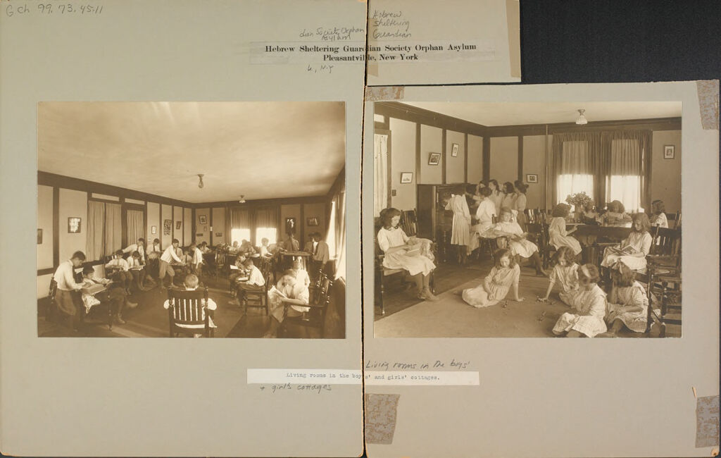 Charity, Children: United States. New York. Pleasantville. Hebrew Sheltering Guardian Society: Hebrew Sheltering Guardian Society Orphan Asylum, Pleasantville, New York: Living Rooms In The Boys' And Girls' Cottages.