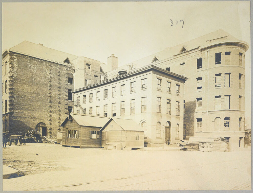 Charity, Hospitals: United States. New York. New York City. Gouverneur Hospital, Manhattan: Gouverneur Hospital, Manhattan (New York City Almshouse System): West Wing Of New Hospital, Old Hospital, North Wing Of New Hospital