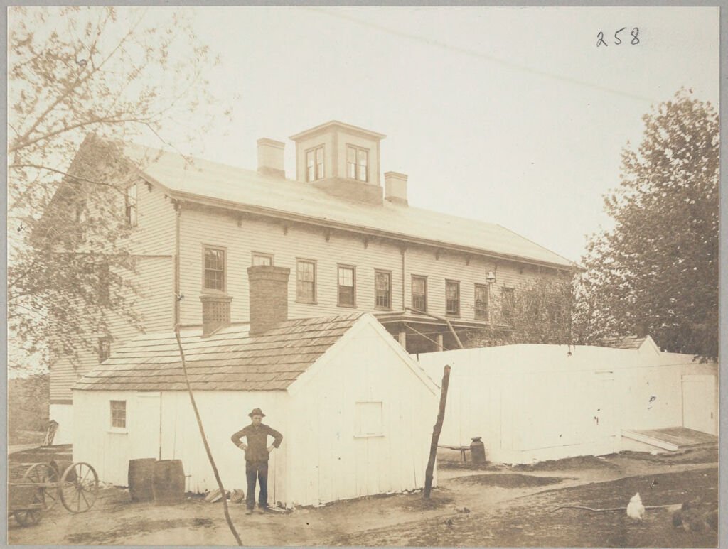 Charity, Public: United States. New York. Brookville. Oyster Bay And North Hempstead Town Almshouse: Almshouses Of Oyster Bay And North Hempstead (Nassan Couny), N.y.: Rear Of Main Building (Laundry In One-Story Building)