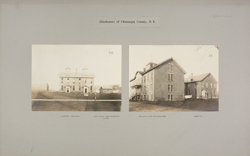 Charity, Public: United States. New York. Dewittville. Chautauqua County Almshouse: Almshouses Of Chatauqua [Sic] County, N.y.