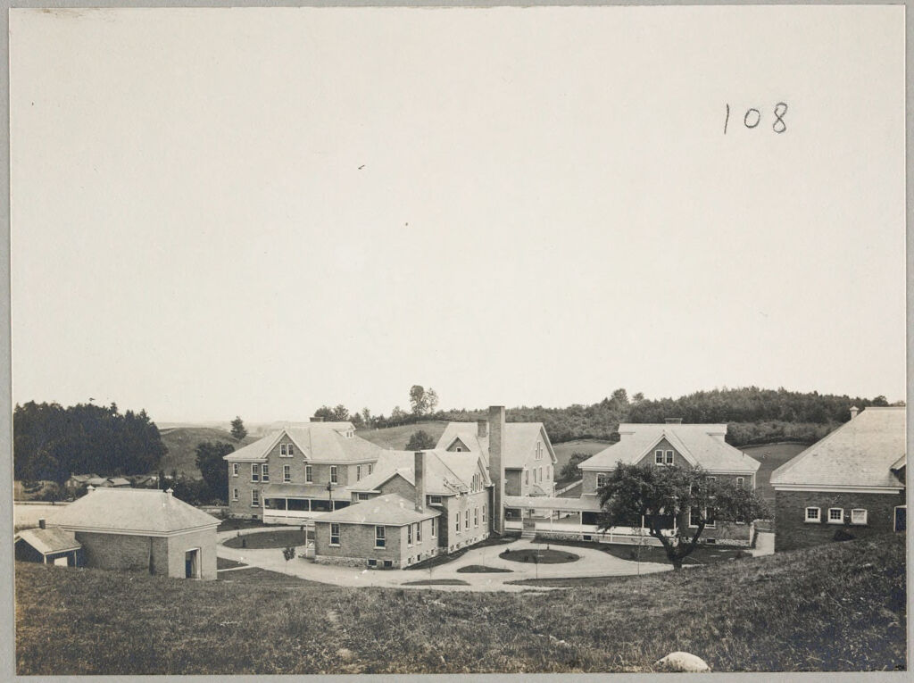 Charity, Public: United States. New York. Gloversville. Fulton County Almshouse: Almshouses Of Fulton County, N.y.: Rear View Of Buildings: Women; Work And Service; Administration; Men