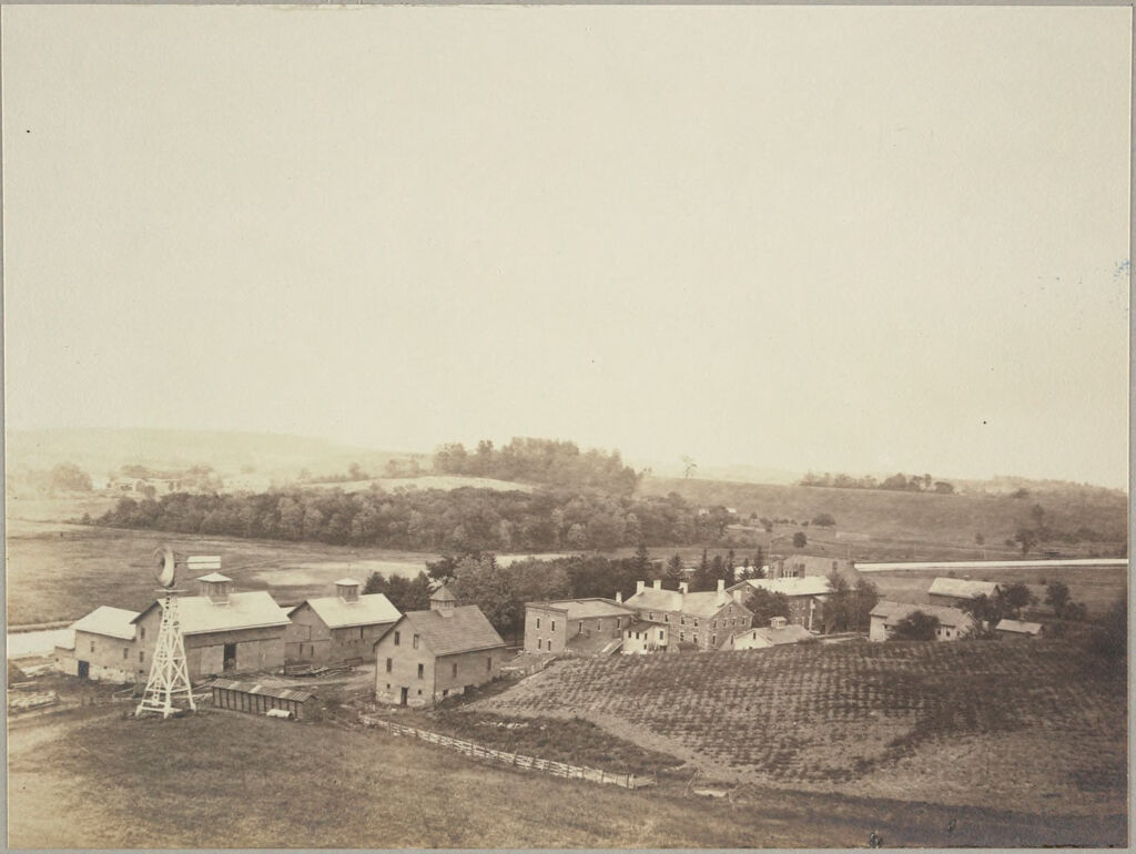 Charity, Public: United States. New York. Lyons. Wayne County Almshouse: Almshouses Of Wayne County, N.y.: Panoramic View Before Fire