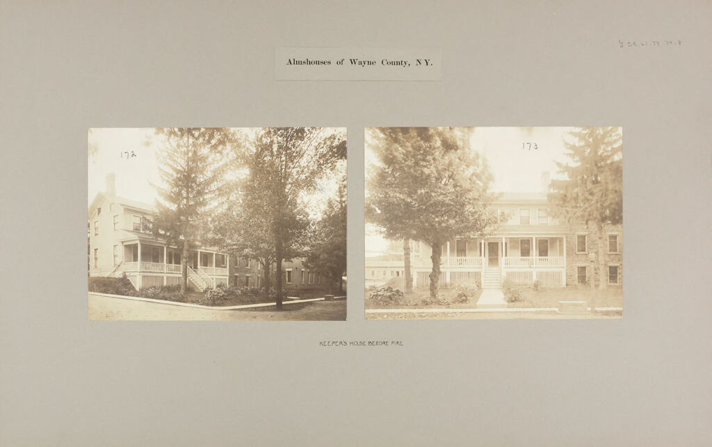 Charity, Public: United States. New York. Lyons. Wayne County Almshouse: Almshouses Of Wayne County, N.y.: Keeper's House Before Fire