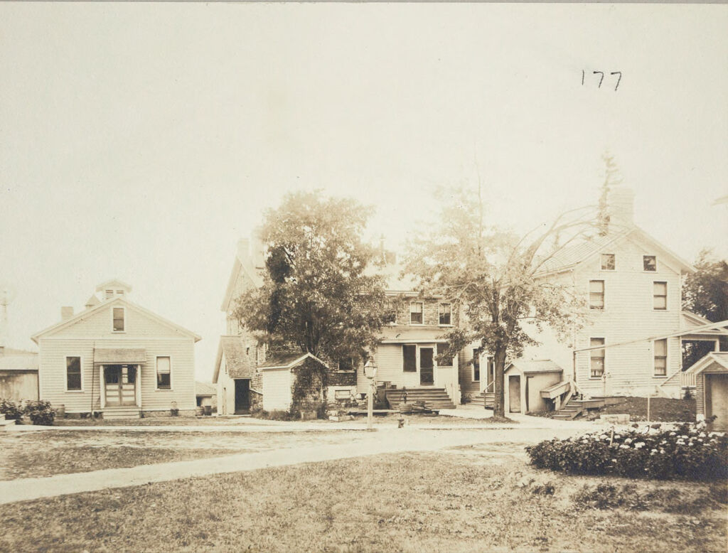 Charity, Public: United States. New York. Lyons. Wayne County Almshouse: Almshouses Of Wayne County, N.y.: Rear View Before Fire: Laundry, Keeper's And Women's Quarters