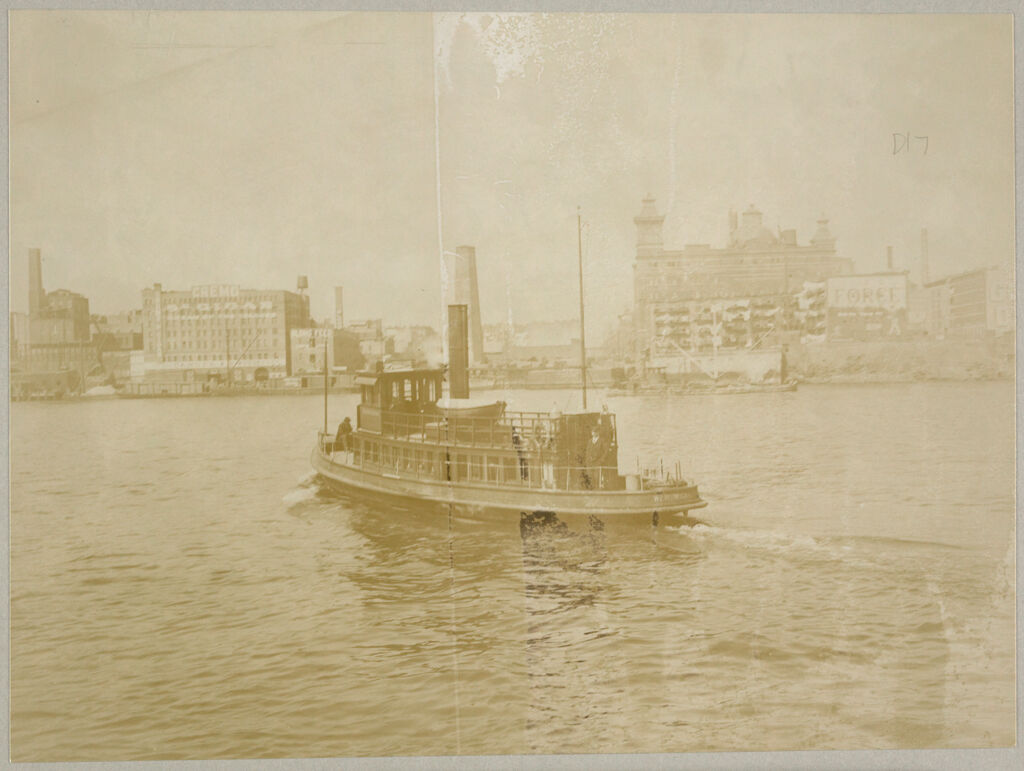Charity, Public: United States. New York. New York City. Blackwell's Island: New York City Department Of Public Charities: Launch, William H. Wickham, En Route From Blackwell's Island To 52Nd St. N.y.