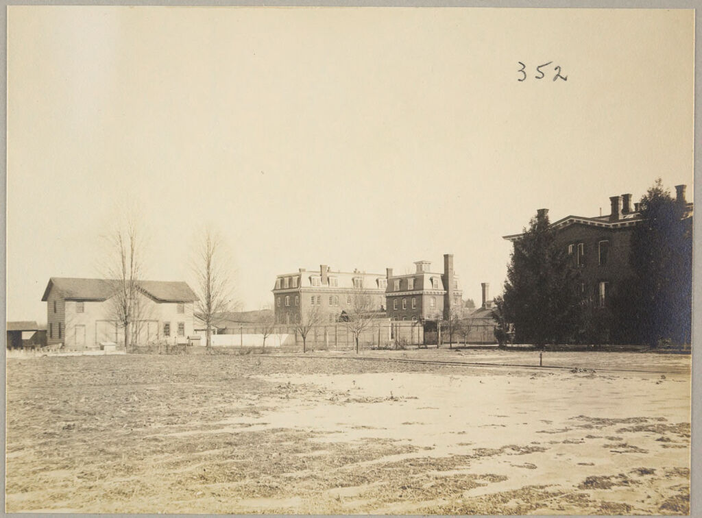 Charity, Public: United States. New York. Poughkeepsie. County Almshouse: Almshouses Of Poughkeepsie County, N.y.: West Side View: Barns, Almshouse And Additions