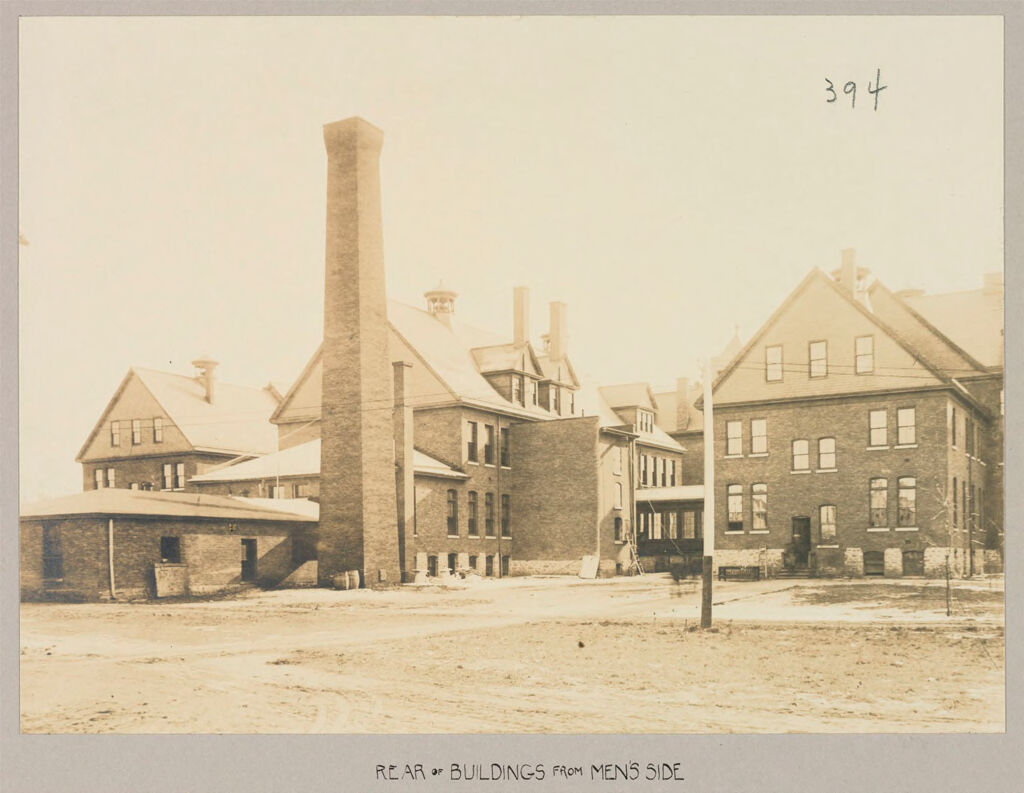 Charity, Public: United States. New York. Rome. Oneida County Almshouse: Almshouses Of Oneida County, N.y.: Rear Of Buidings From Men's Side