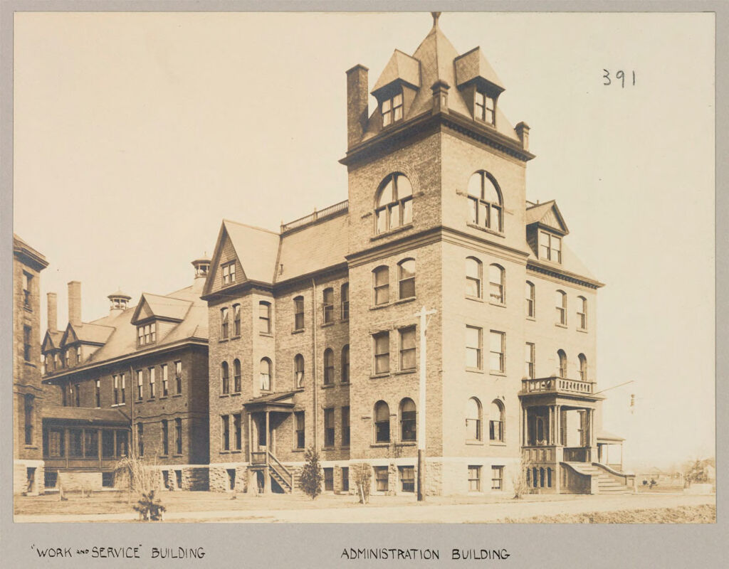 Charity, Public: United States. New York. Rome. Oneida County Almshouse: Almshouses Of Oneida County, N.y.: Work And Service Building, Adminstration Building