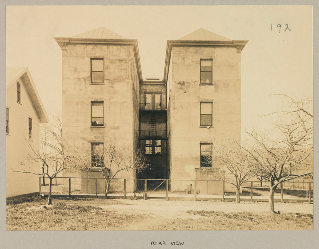Charity, Public: United States. New York. East View. Westchester County Almshouse: Almshouses Of Westchester County, N.y.: Hospital: Rear View
