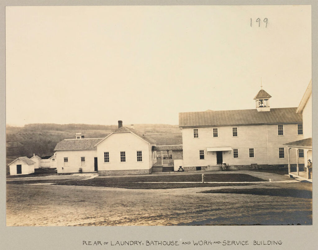 Charity, Public: United States. New York. Varysburg. Wyoming County Almshouse: Almshouses Of Wyoming County, N.y.: Rear Of Laundry, Bathouse And Work-And-Service Building