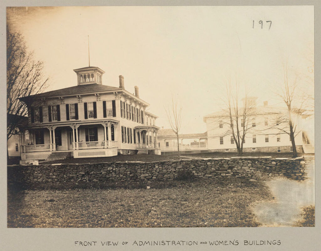 Charity, Public: United States. New York. Varysburg. Wyoming County Almshouse: Almshouses Of Wyoming County, N.y.: Front View Of Administration And Women's Buildings