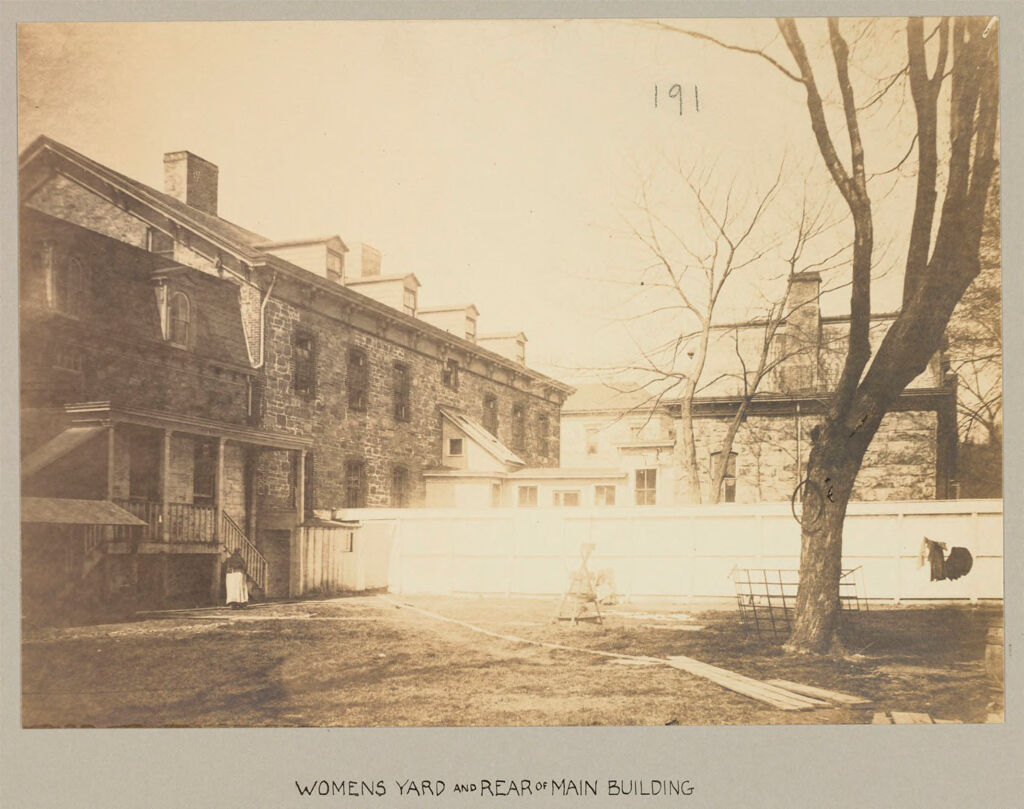 Charity, Public: United States. New York. East View. Westchester County Almshouse: Almshouses Of Westchester County, N.y.: Womens Yard And Rear Of Main Building