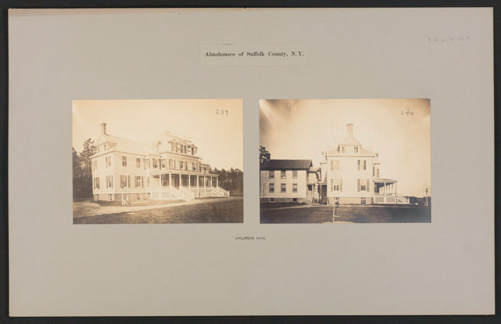 Charity, Public: United States. New York. Yaphank. Suffok County Almshouse: Almshouses Of Suffolk County, N.y.: Children's Home