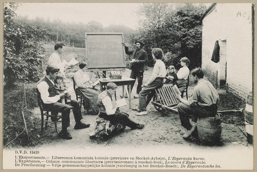 Communism: Belgium. Stockel-Bois: Colonie Communiste Libertaire: L'expérience: Anarchist Colony L'expérience At Stockel-Bois, Near Brussels, Belgium: Le Cours D'esperanto.