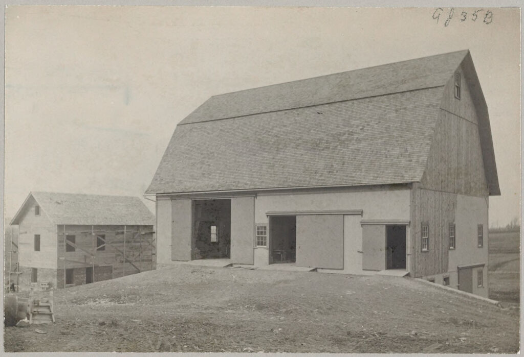 Crime, Children, Reform Schools: United States. New York. Freeville. George Junior Republic: George Junior Republic, Freeville, N.y.: Republic Barn, With Dairy In Course Of Construction.