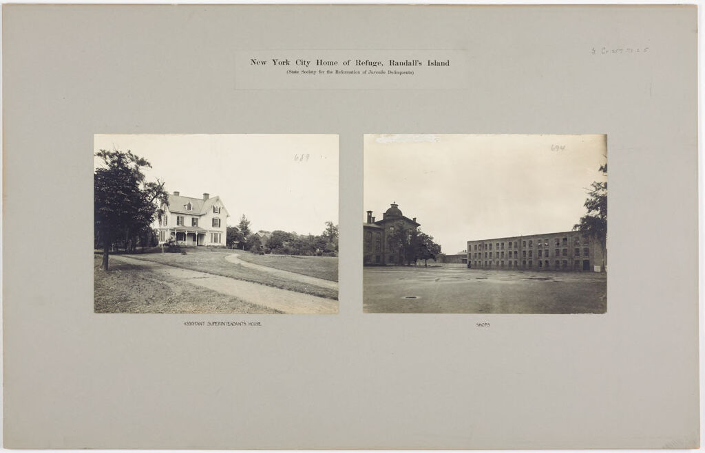 Crime, Children, Reform Schools: United States. New York. New York City. Randall's Island, House Of Refuge: New York City Home Of Refuge, Randall's Island (State Society For The Reformation Of Juvenile Delinquents)