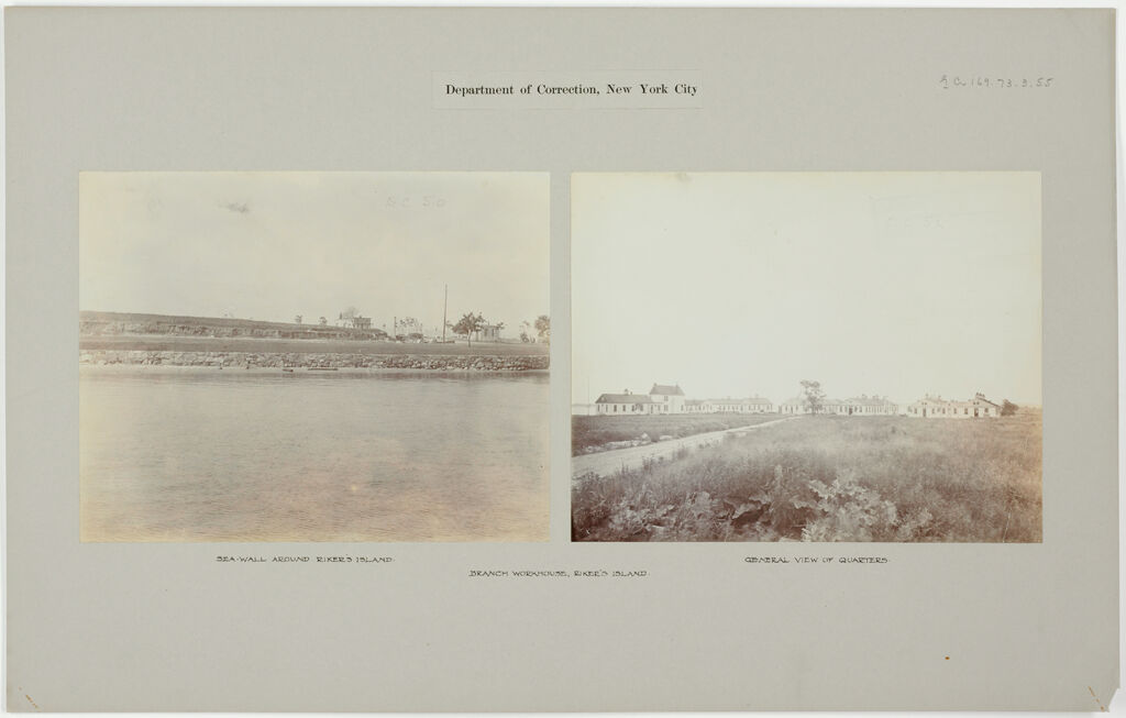 Crime, Prisons: United States. New York. Riker's Island. Branch Workhouse: Department Of Correction, New York City: Branch Workhouse, Riker's Island.