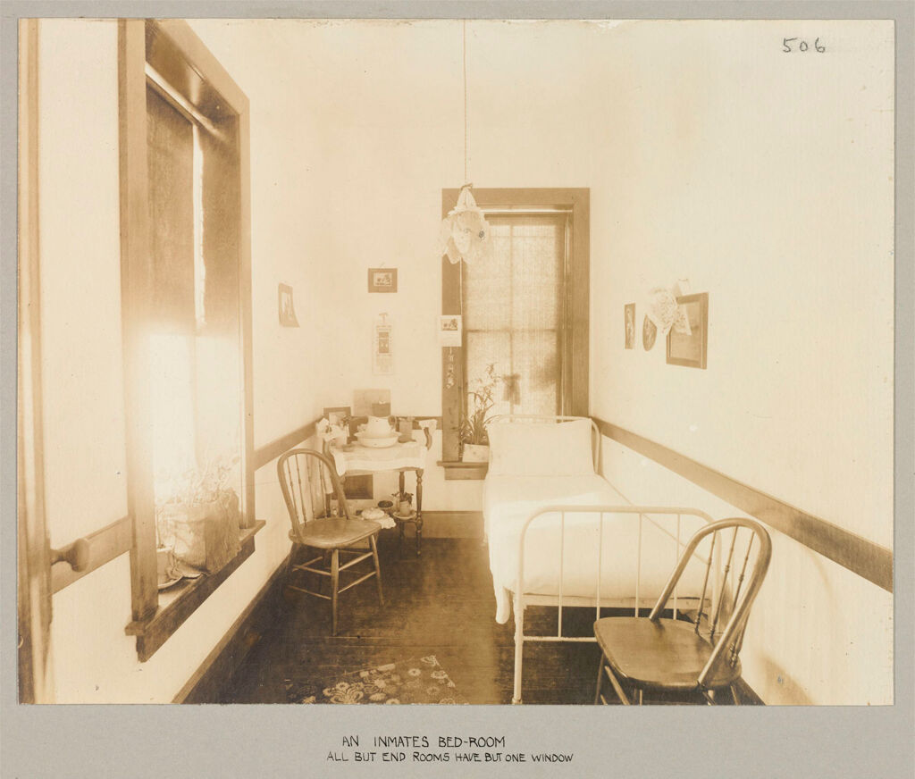 Crime, Women: United States. New York. Bedford. State Reformatory For Women: State Reformatory For Women, Bedford, N.y.: An Inmate's Bed-Room: All But End Rooms Have But One Window