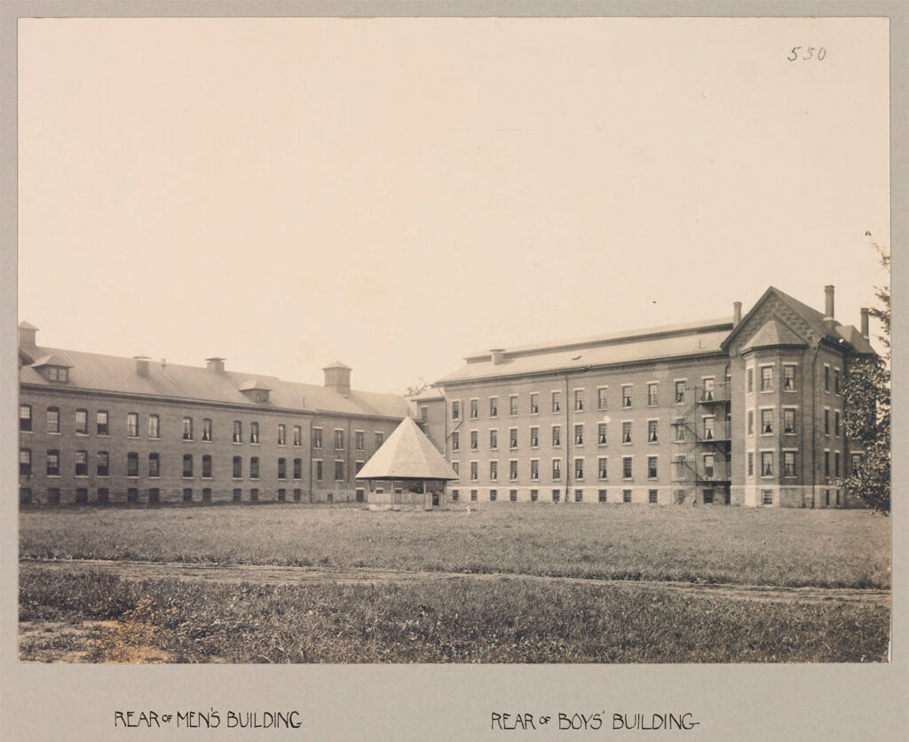 Defectives, Feeble-Minded: United States. New York. Rome. State Custodial Asylum: State Custodial Asylum, Rome, N.y.: Rear Of Men's Building; Rear Of Boys' Building