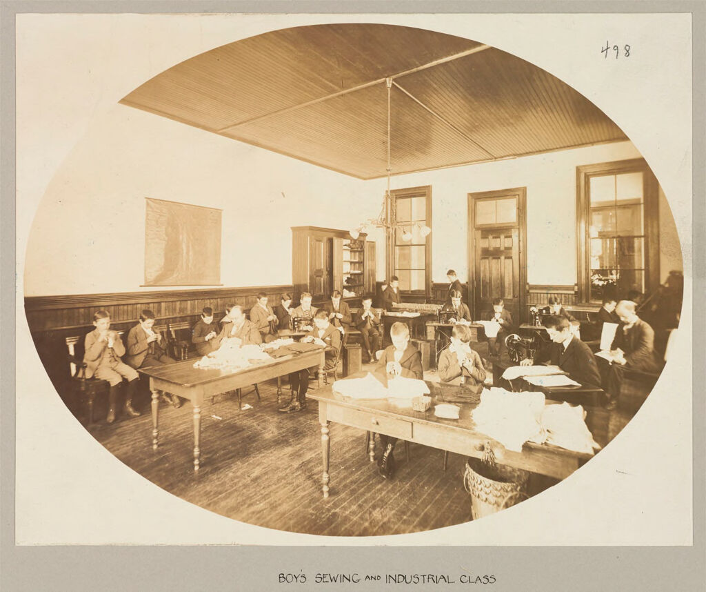 Defectives, Feeble-Minded: United States. New York. Syracuse. State Institute For Feeble-Minded Children: State Industrial School For Feeble Minded Children, Syracuse, N.y.: Boy's Sewing And Industrial Class