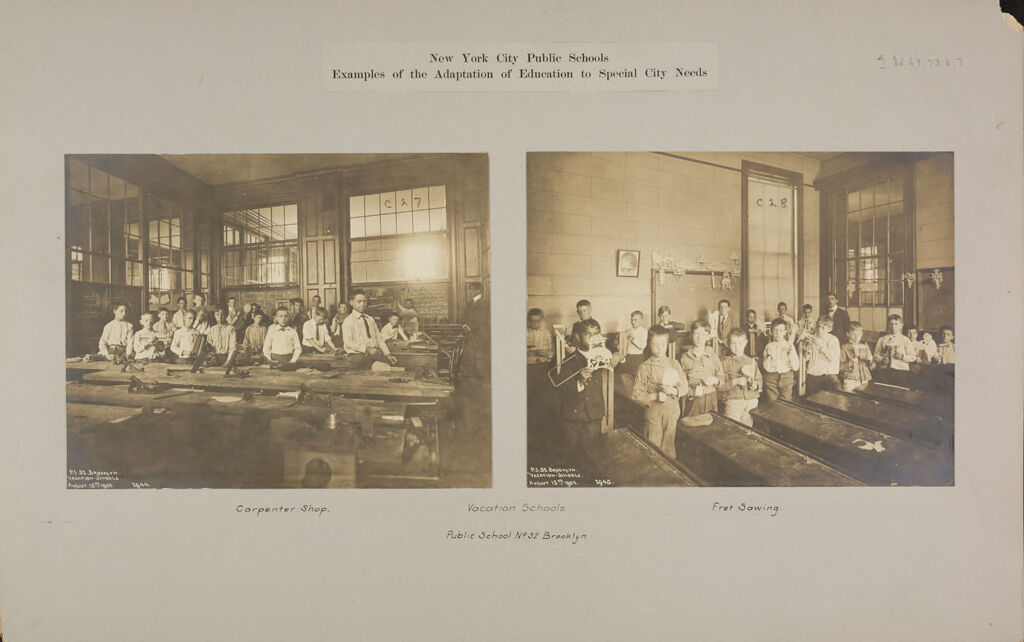 Education, Industrial: United States. New York. New York City. Vacation Schools:new York City Public Schools. Examples Of The Adaptation Of Education To Special City Needs: Vacation Schools: Public School No.32 Brooklyn