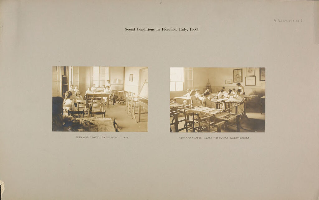 Education, Industrial: Italy. Florence. Arts And Crafts School: Social Conditions In Florence, Italy, 1903