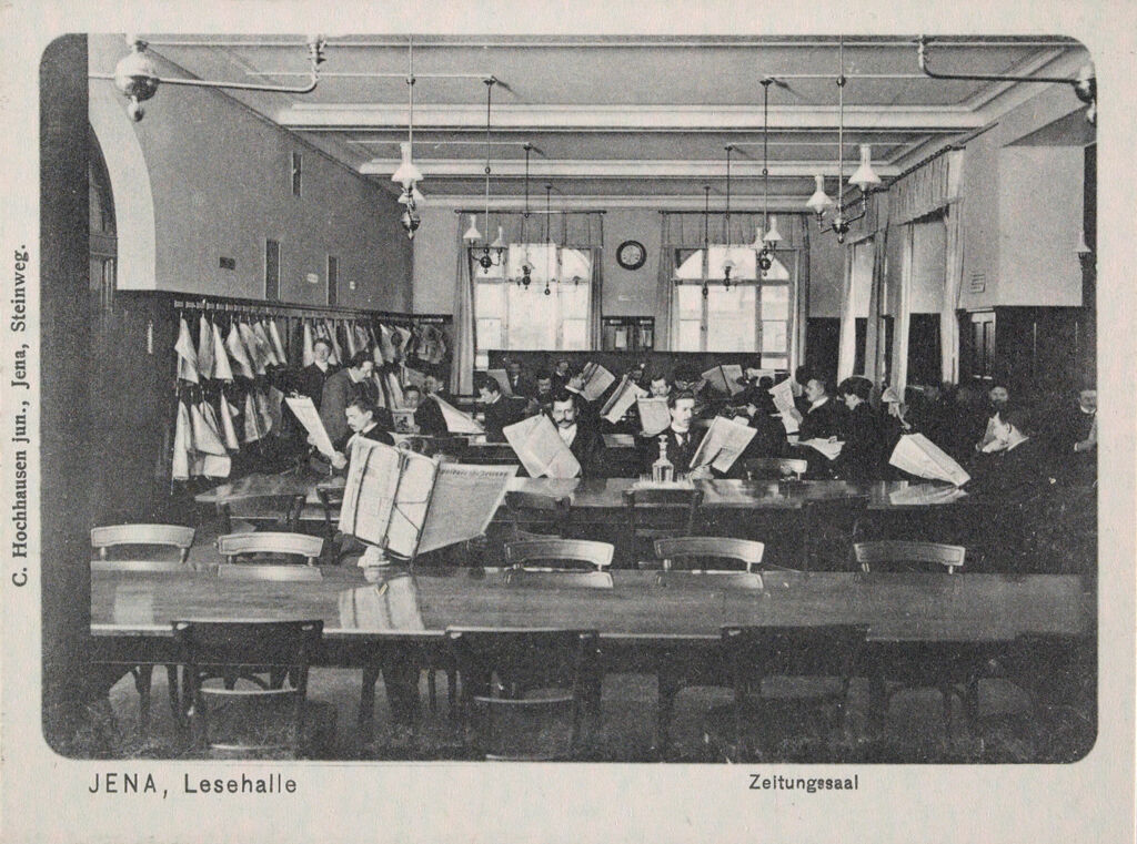 Education, Popular Culture: Germany. Jena: Carl Zeiss Stiftung: Social Conditions In German Cities: 1905: Jena, Lesehalle, Zeitungssaal