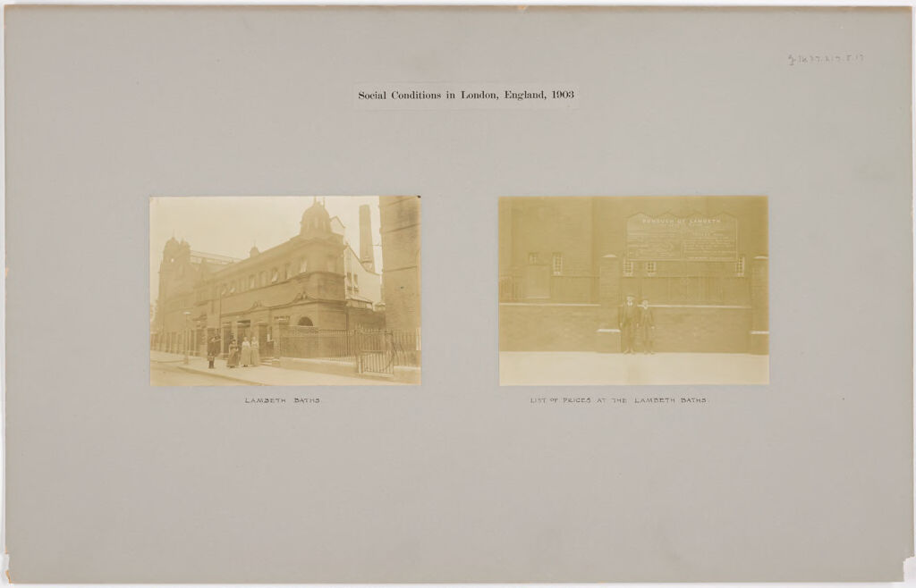 Health, Baths: Great Britain, England. London: Lambeth Baths: Social Conditions In London, England, 1903