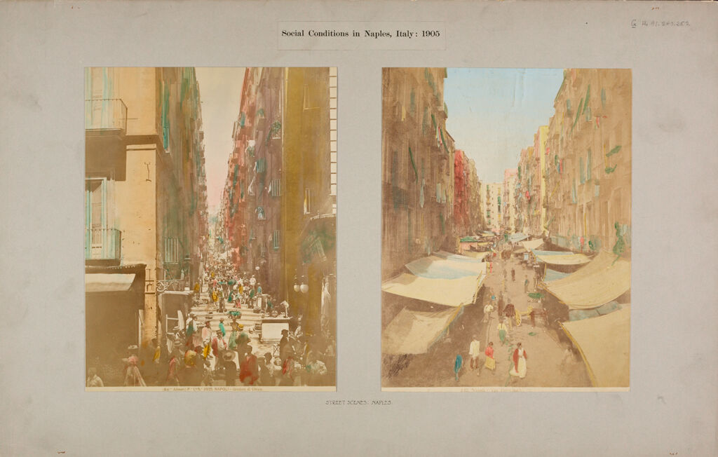Housing, Conditions: Italy. Naples. Tenements: Social Conditions In Naples, Italy: 1905: Street Scene: Naples.