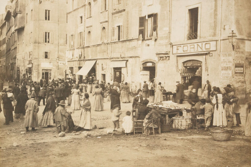 Housing, Conditions: Italy. Rome. Housing In Ghetto: Social Conditions In Rome, Italy: 1905: In The Ghetto: Rome: Markets.