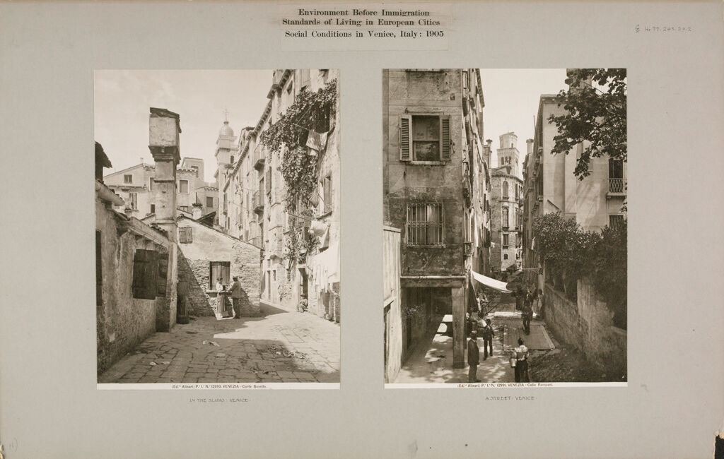 Housing, Conditions: Italy. Venice. Slums: Environment Before Immigration. Standards Of Living In European Cities. Social Conditions In Venice, Italy: 1905