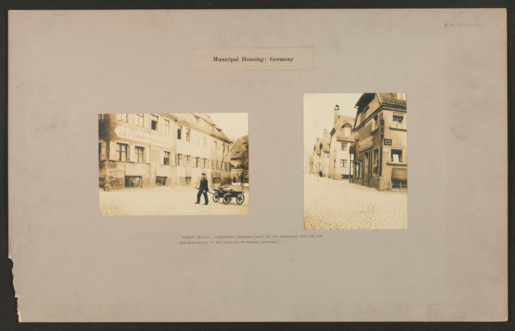 Housing, Improved: Germany. Nuremberg. Early Municipal Housing: Municipal Housing: Germany: 