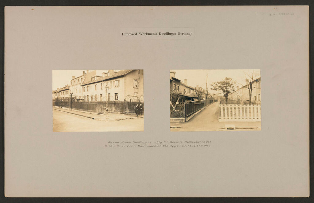 Housing, Improved: Germany. Mulhouse. Société Mulhousienne Des Cités Ouvrières: Improved Workmen's Dwellings: Germany: Pioneer Model Dwellings: Built By The Société Mulhousienne Des Cités Ouvrières: Mulhausen On The Upper Rhine, Germany.