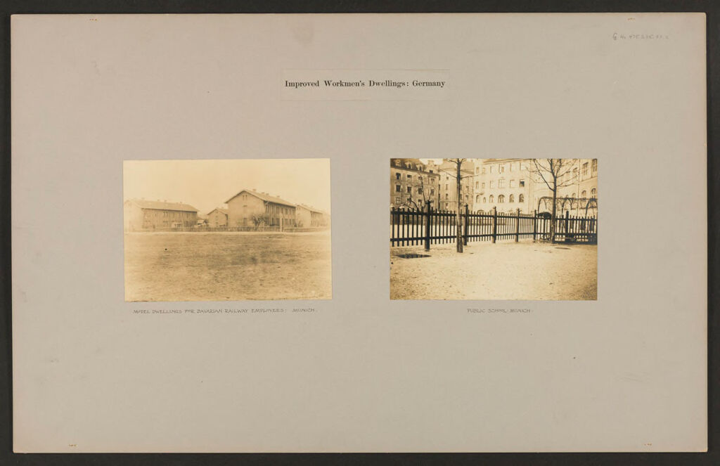 Housing, Improved: Germany. Munich. Improved Dwellings For Bavarian R.r. Employees: Improved Workmen's Dwellings: Germany