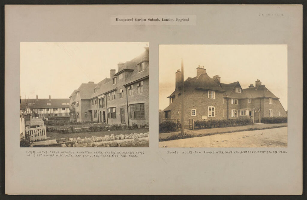 Housing, Improved: Great Britain, England. Hampstead. Garden Suburb (Copartnership And Private) Plans Of Estate And Cottages: Hampstead Garden Suburb, London, England