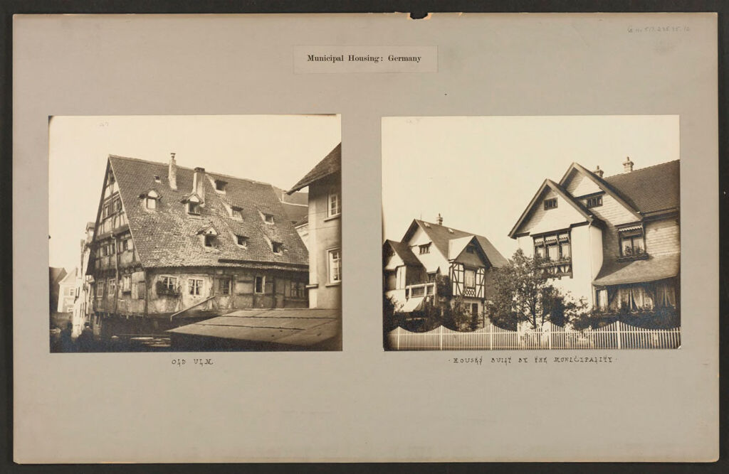Housing, Improved: Germany. Ulm. Municipal Improved Dwellings: Municipal Housing: Germany