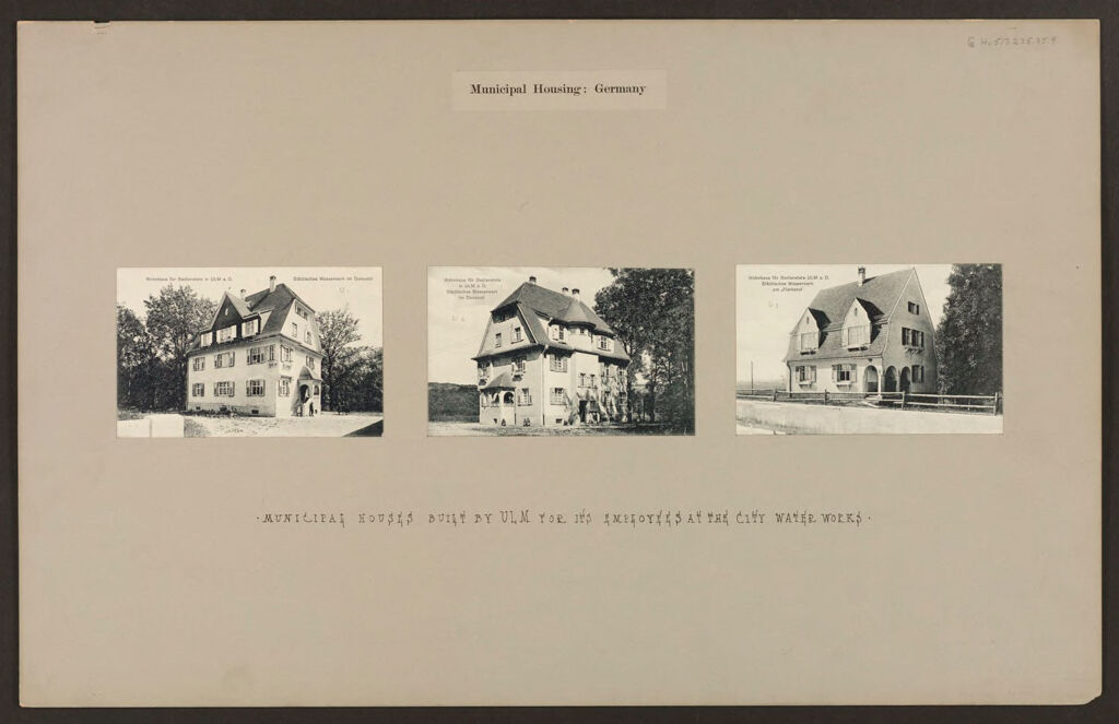 Housing, Improved: Germany. Ulm. Municipal Improved Dwellings: Municipal Housing: Germany: Municipal Houses Built By Ulm For Its Employees At The City Water Works.