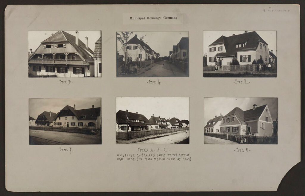 Housing, Improved: Germany. Ulm. Municipal Improved Dwellings: Municipal Housing: Germany: Multiple Cottages Built By The City Of Ulm. 1907. [For Plans See R No. 29.235.47-3 To 5.]