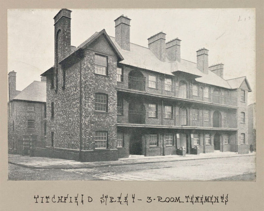Housing, Improved: Great Britain, England. Liverpool. Housing Conditions And Improvements: Municipal Housing: Great Britain: Dwellings Built By Thecity Of Liverpool To Replace Insanitary Hornby Street Tenements...: Titchfield Street - 3-Room Tenements