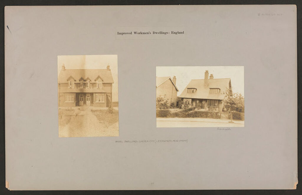 Housing, Improved: Great Britain, England. Letchworth: Improved Workmen's Dwellings: England: Model Dwellings, Garden City (Letchworth, Near London).