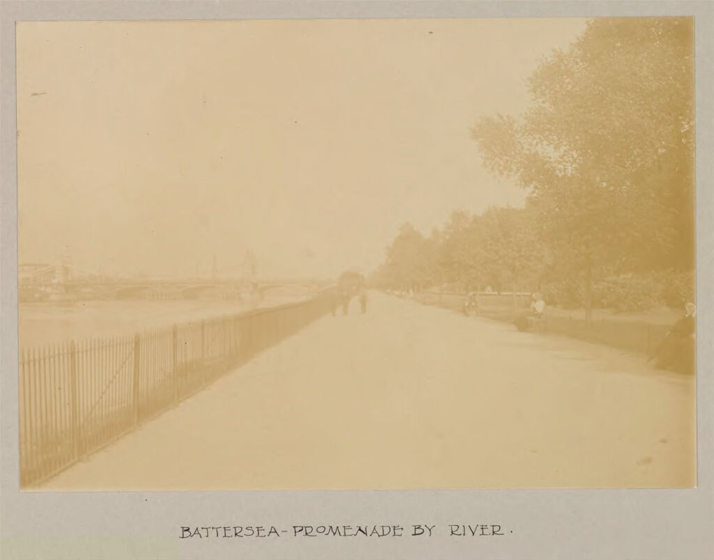 Housing, Improved: Great Britain, England. London. Housing Conditions And Improvements: Social Conditions In London, England, 1903: Battersea - Promenade By River