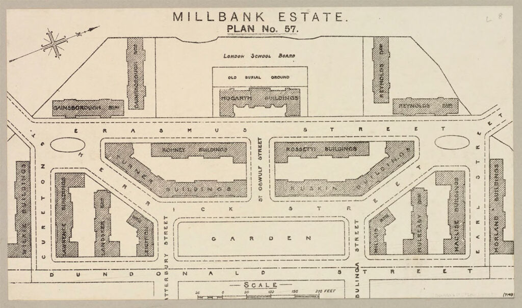 Housing, Improved: Great Britain, England. London. Millbank Estate: Municipal Housing: Great Britain: Millbank Estate