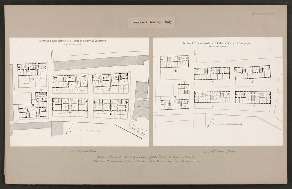 Housing, Improved: Italy: Venice: Municipal Tenements: Improved Housing: Italy: Seven Houses - A S. Giobbe. (Sestiere Di Cannaregio) Model Tenement Houses Erected In Venice By The Municipality