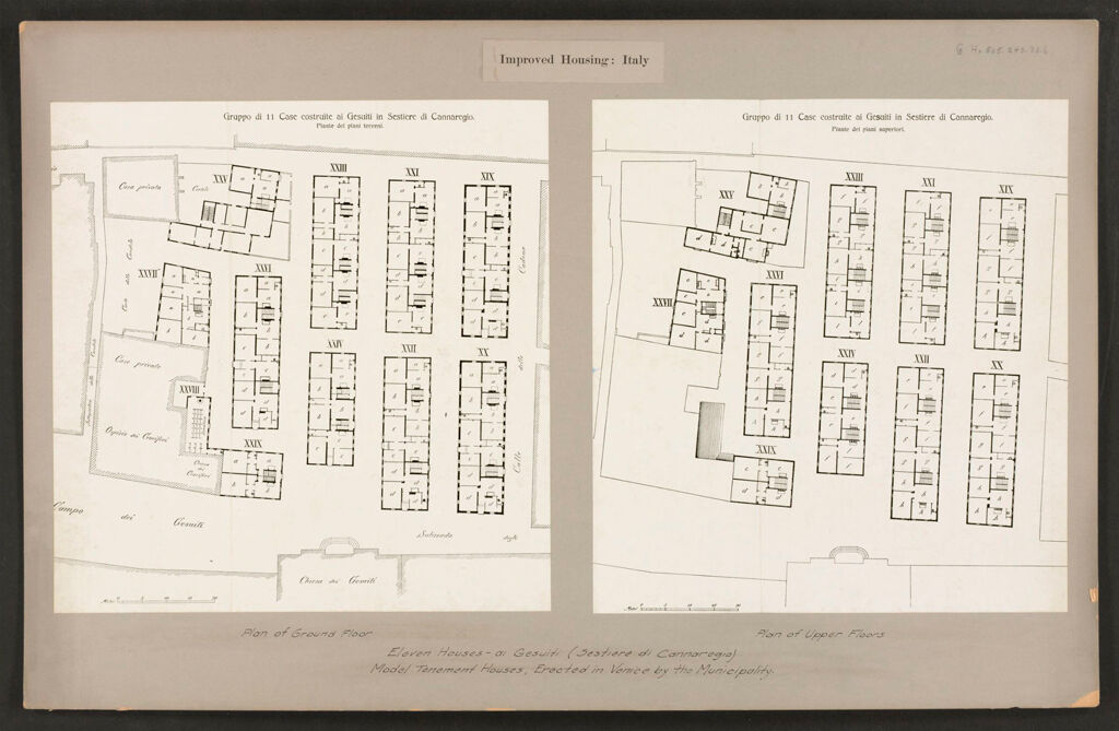 Housing, Improved: Italy: Venice: Municipal Tenements: Improved Housing: Italy: Eleven Houses - Ai Gesuiti (Sestiere Di Cannaregio): Model Tenement Houses, Erected In Venice By The Municipality
