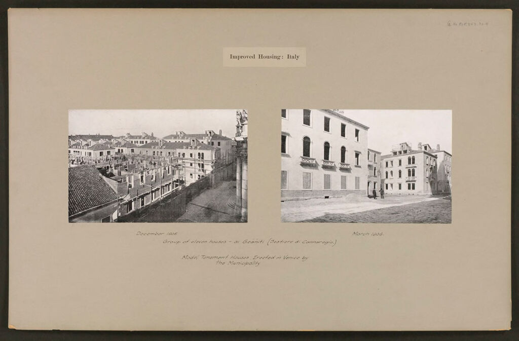 Housing, Improved: Italy: Venice: Municipal Tenements: Improved Housing: Italy: Group Of Eleven Houses - Ai Geaniti (Sestiere Di Cannaregio): Model Tenement Houses Erected In Venice By The Municipality