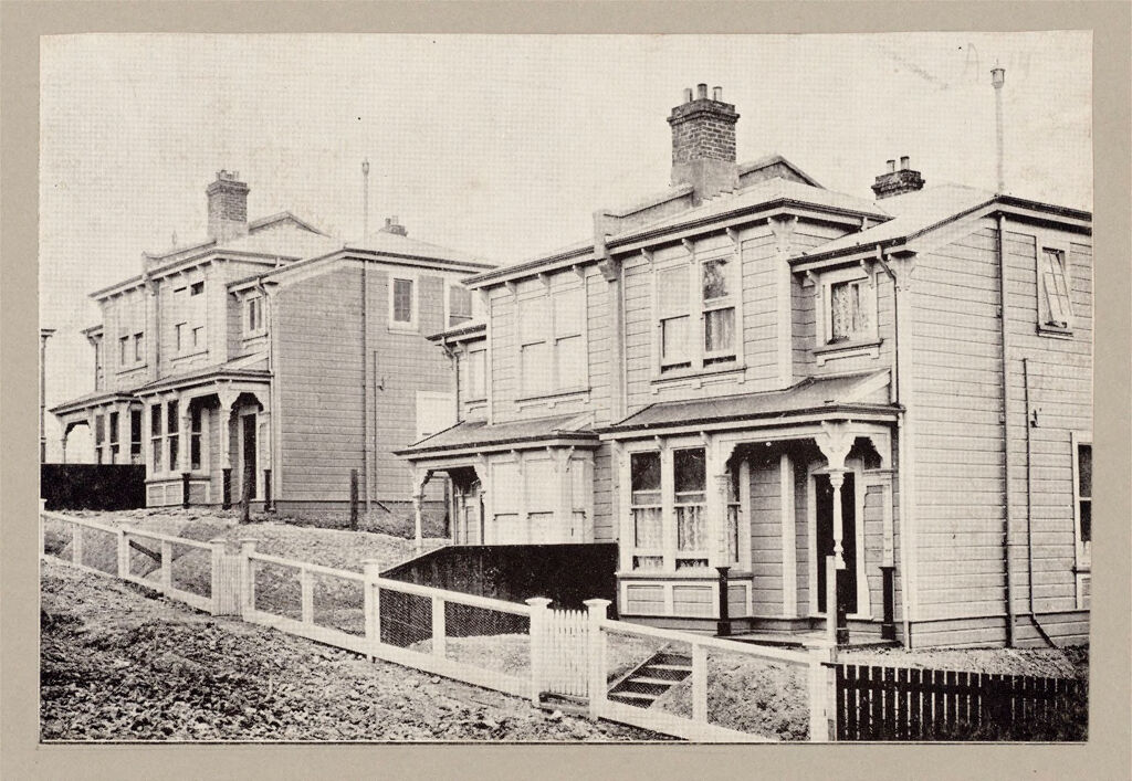 Housing, Improved: New Zealand. Wellington. Cottages Erected By The Government (Minister Of Labour): State Housing: New Zealand: Wooden Houses Renting For 13/4 ($3.20) Per Week. Coromandel Street Wellington.