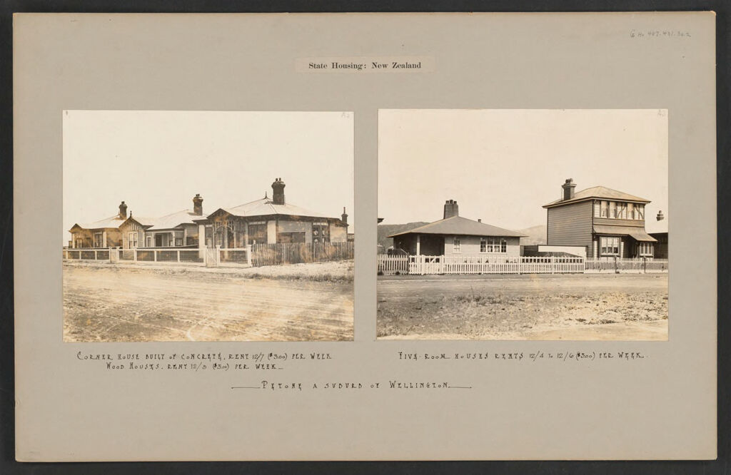 Housing, Improved: New Zealand. Wellington. Cottages Erected By The Government (Minister Of Labour): State Housing: New Zealand: Petone A Suburb Of Wellington.