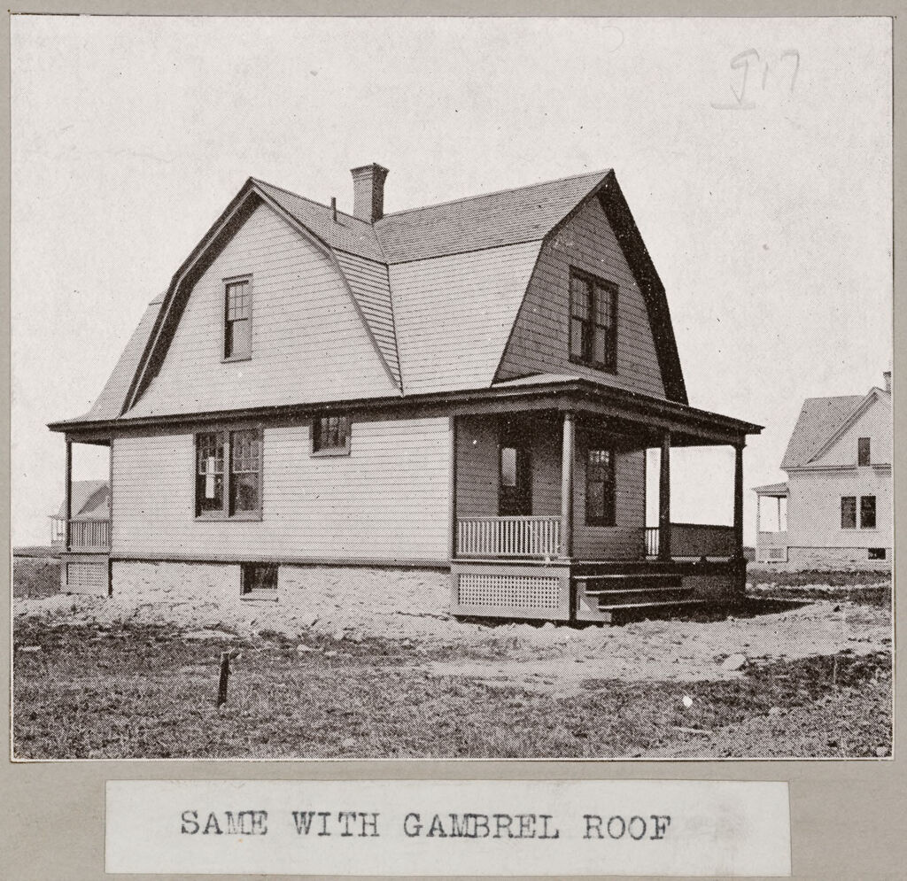 Housing, Industrial: United States. New York. Amsterdam: Detached Dwellings. Frame Construction: Cottages At Amsterdam, N.y., Built By The Rockton Realty Company.: Same With Gambrel Roof