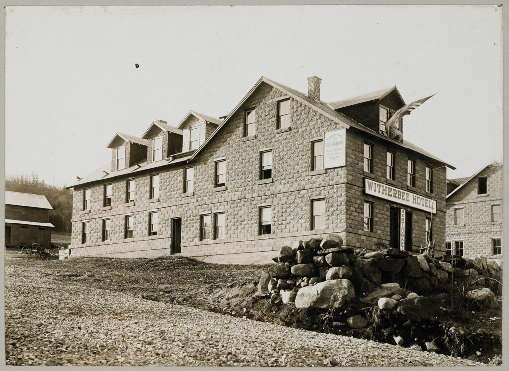 Housing, Industrial: United States. New York. Mineville: Industrial Housing, Lodging House Of Concrete Block: Witherbee, Sherman & Company, Mineville, New York: Boarding House To Accomdate 50 Men And Two Families To Keep The Houses.  Cost $4000. No Heat Or Plumbing. Rent $2500 For Whole House. In House Shown Steam Heat And Plumbing, Laundry And Washroom Were Installed At Cost Of $1000 Additional. (Houses Nos. 277 And 279)