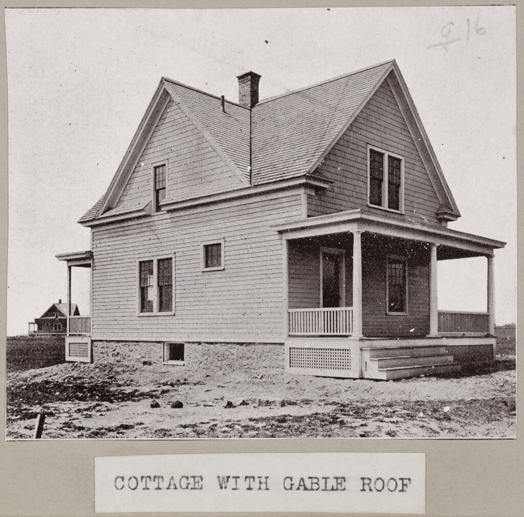 Housing, Industrial: United States. New York. Amsterdam: Detached Dwellings. Frame Construction: Cottages At Amsterdam, N.y., Built By The Rockton Realty Company.: Cottage With Gable Roof